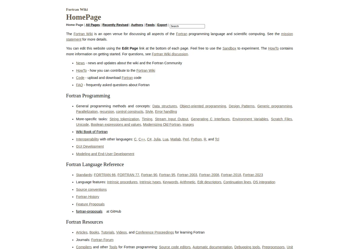 Screenshot of fortranwiki.org