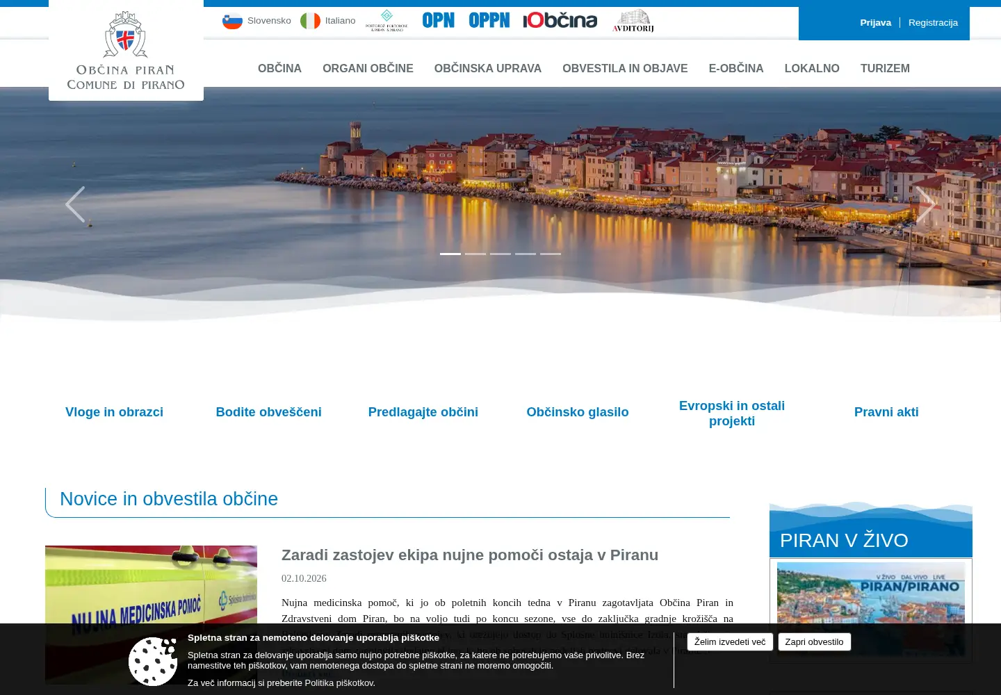 Screenshot of piran.si