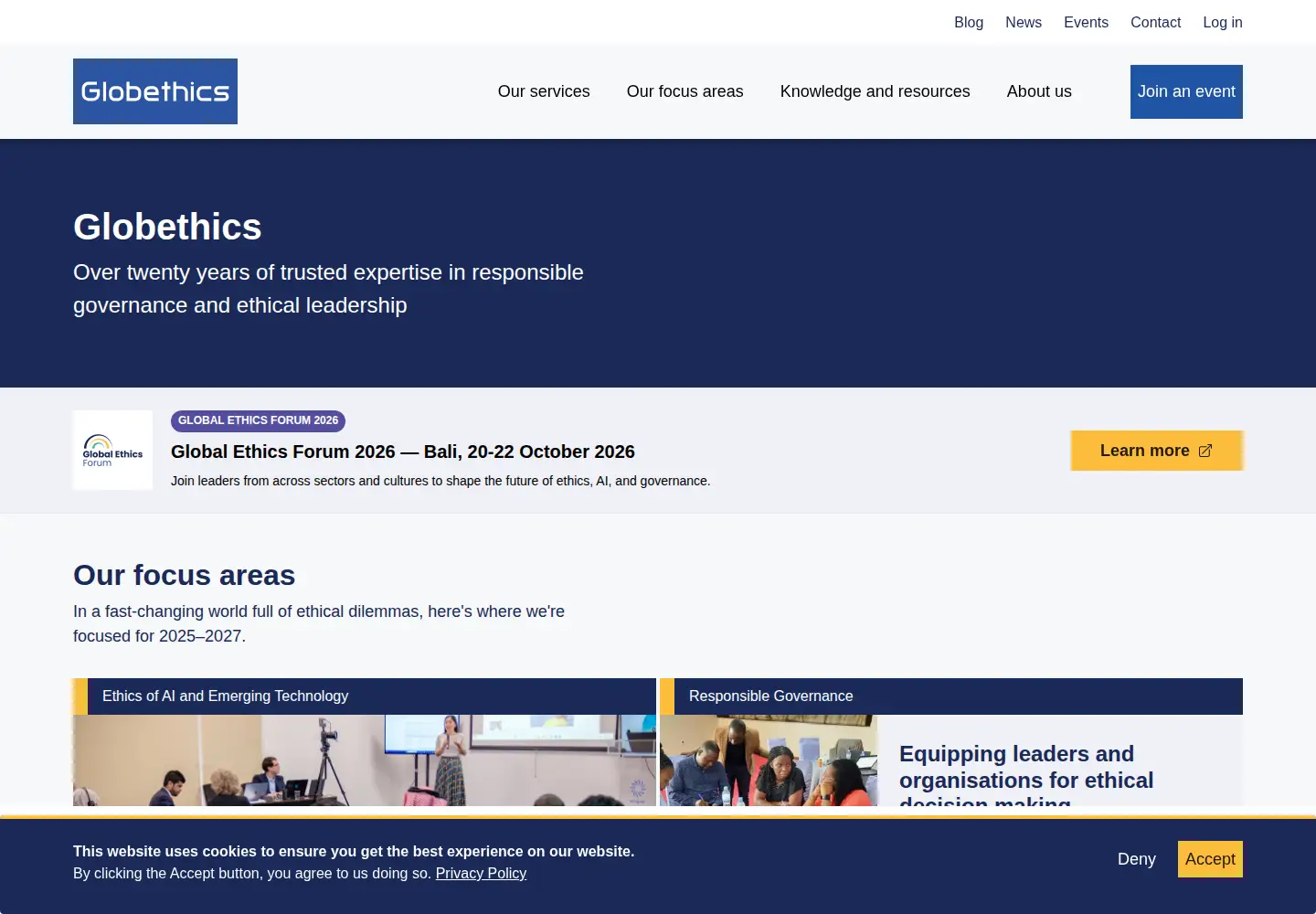 Screenshot of globethics.net
