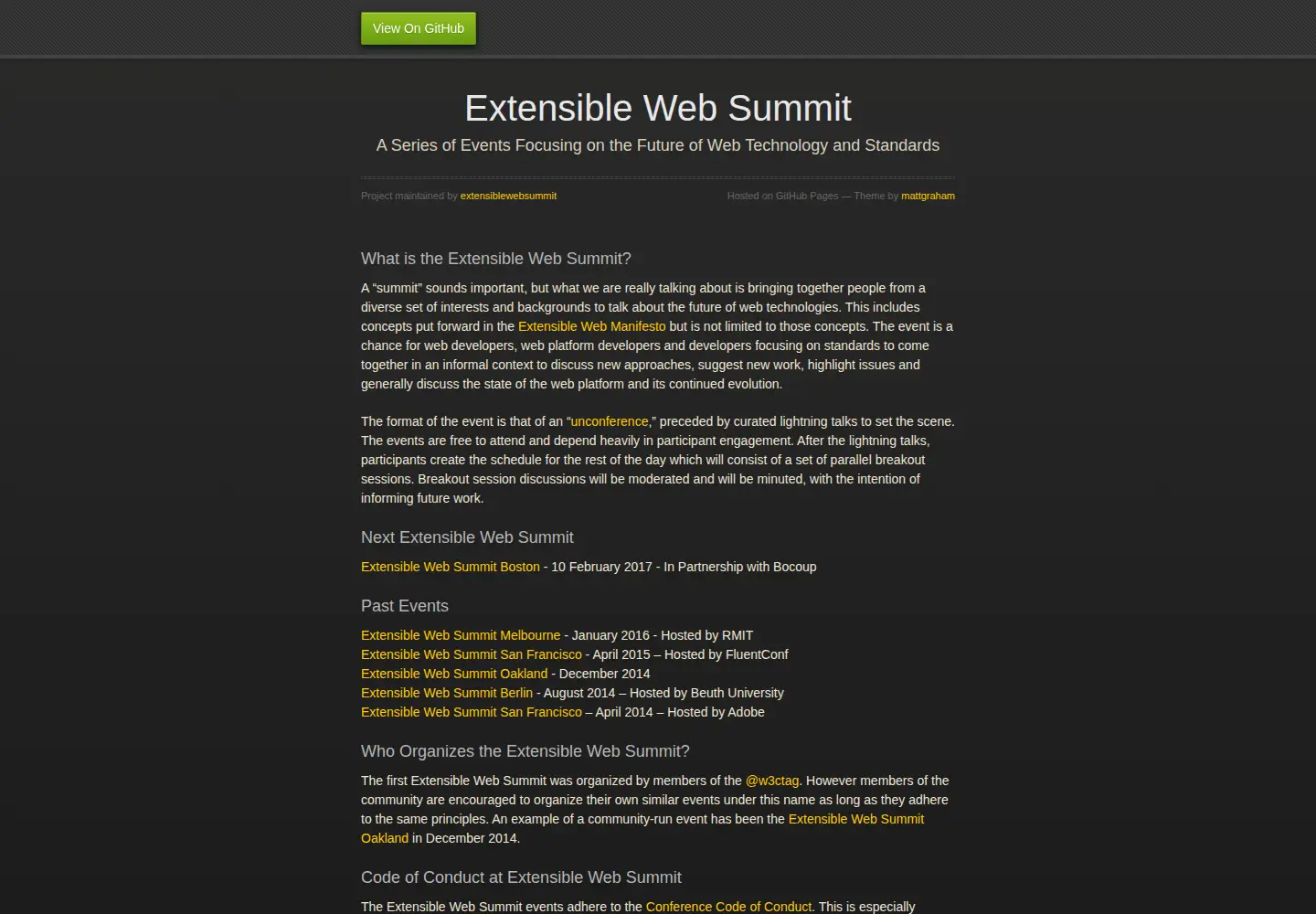 Screenshot of extensiblewebmanifesto.org
