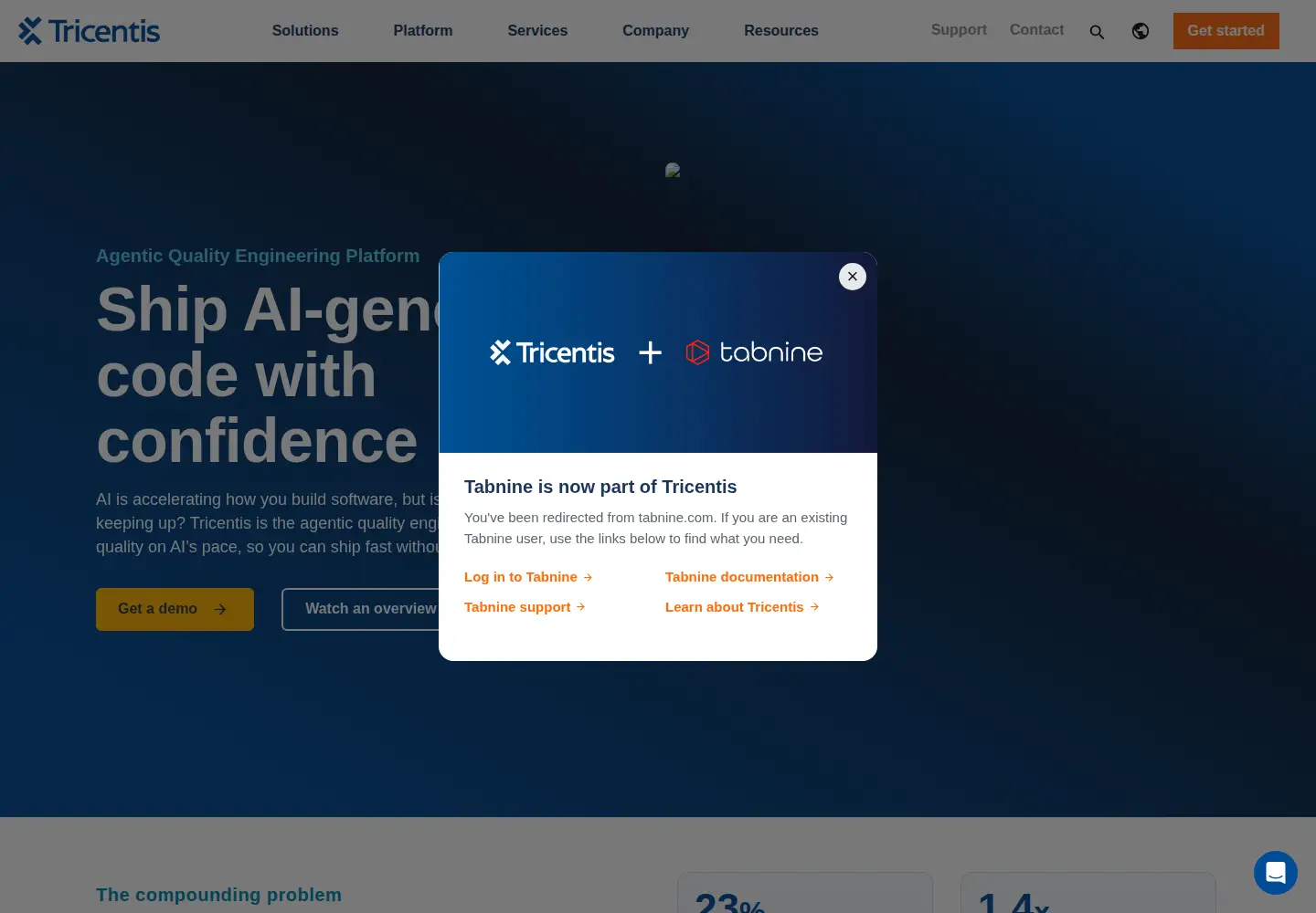 Screenshot of tabnine.com