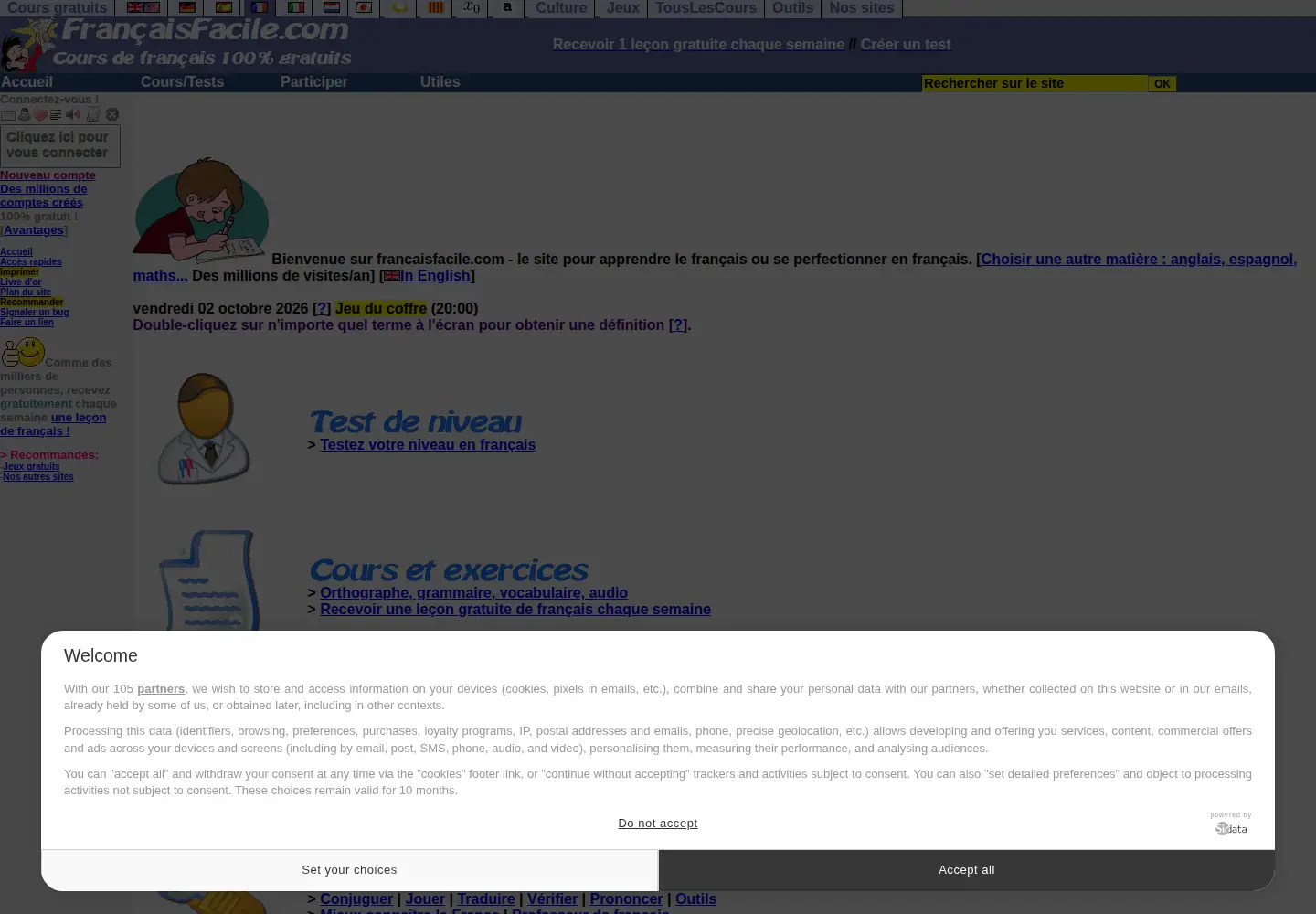 Screenshot of francaisfacile.com