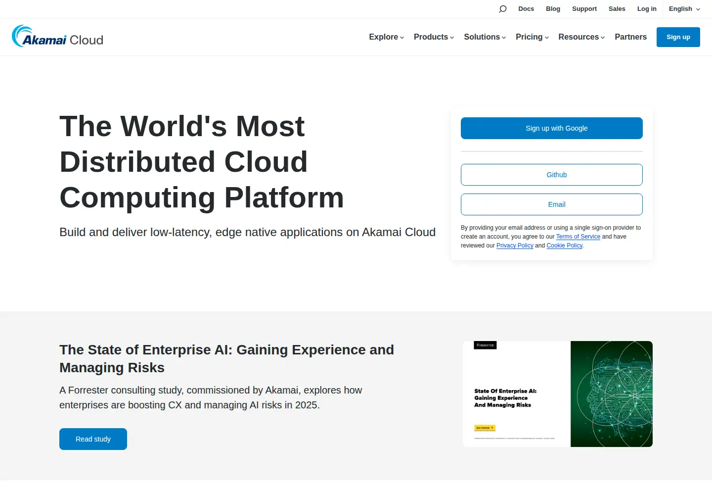 Screenshot of linode.com