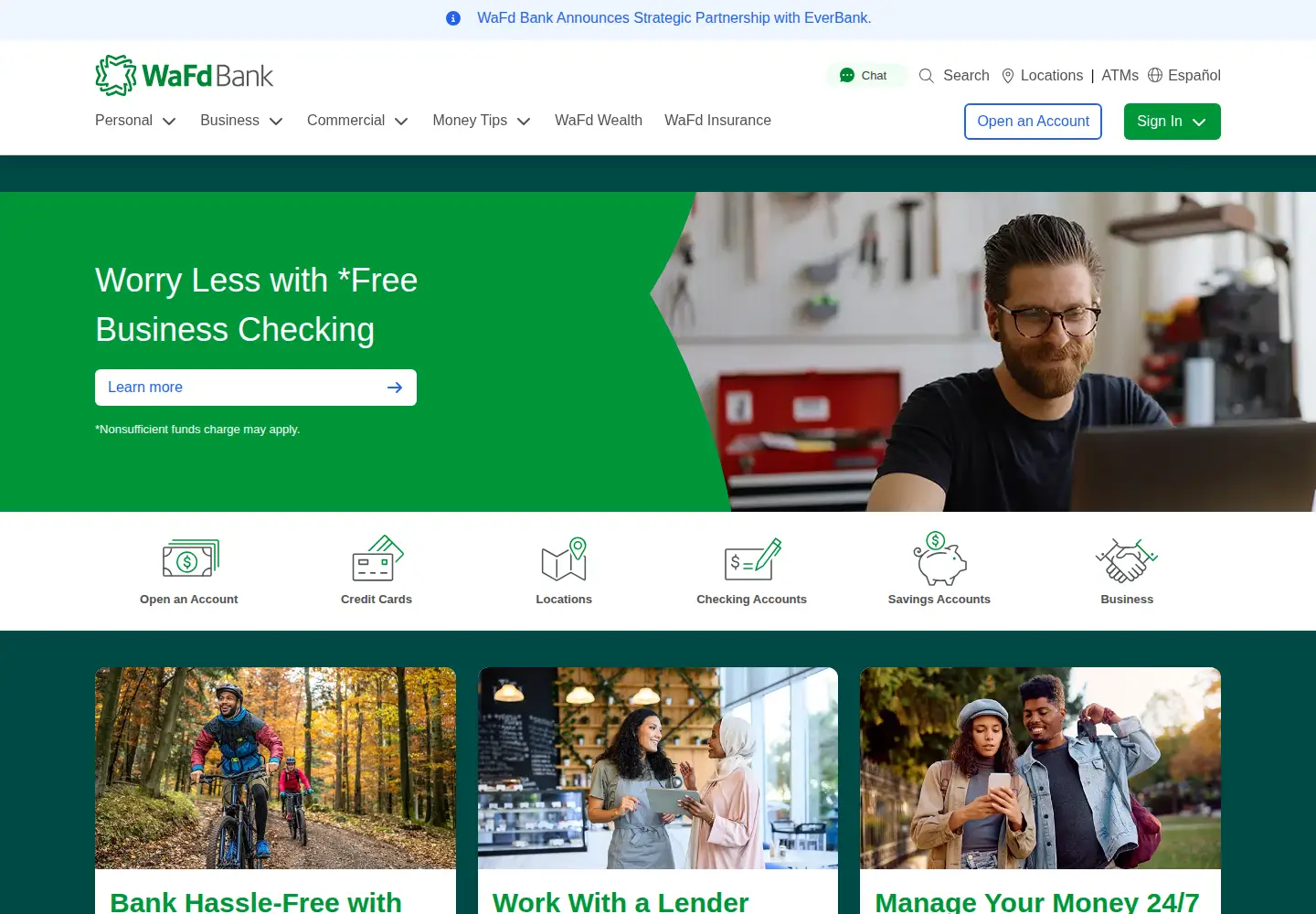 Screenshot of wafdbank.com