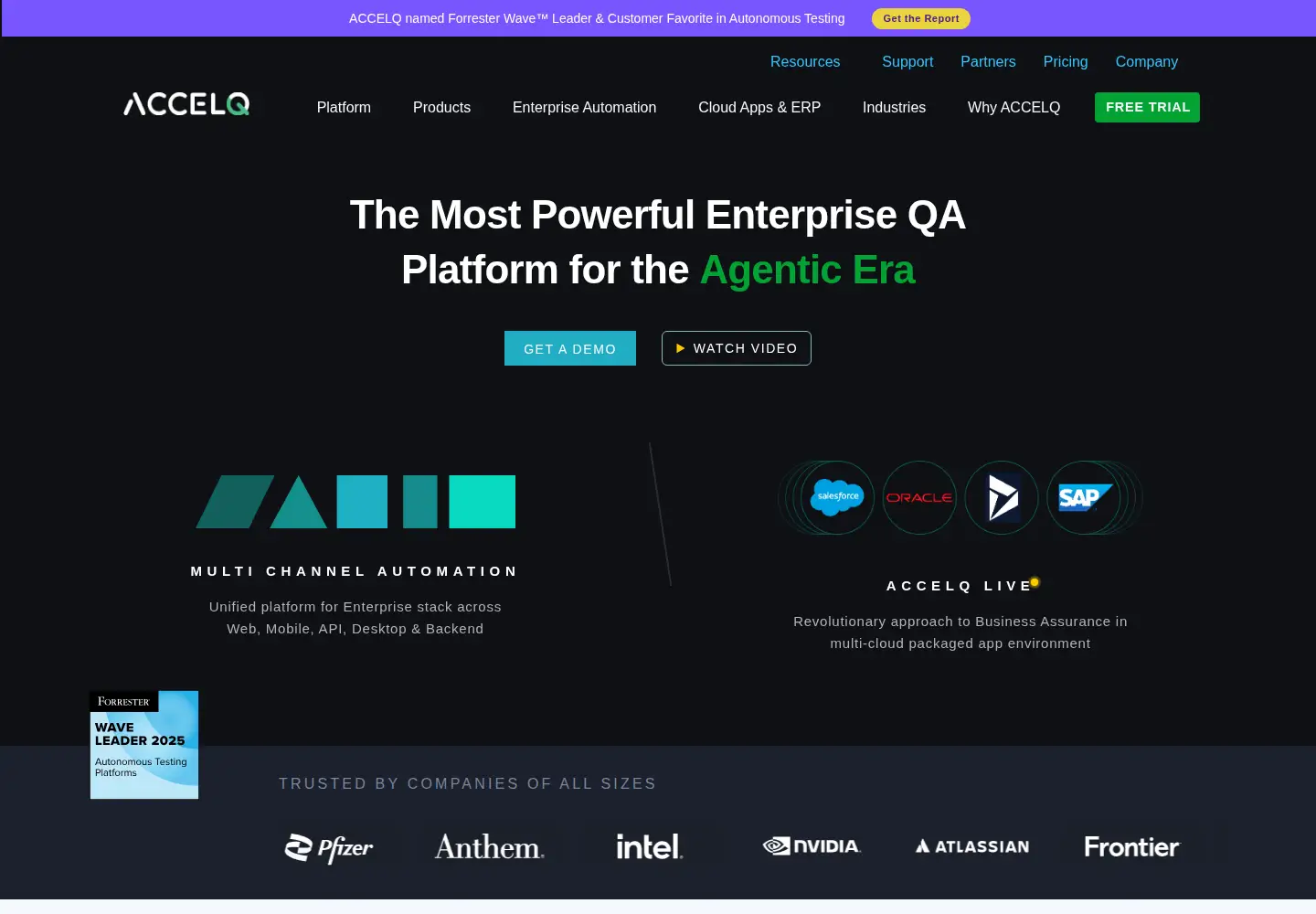 Screenshot of accelq.com
