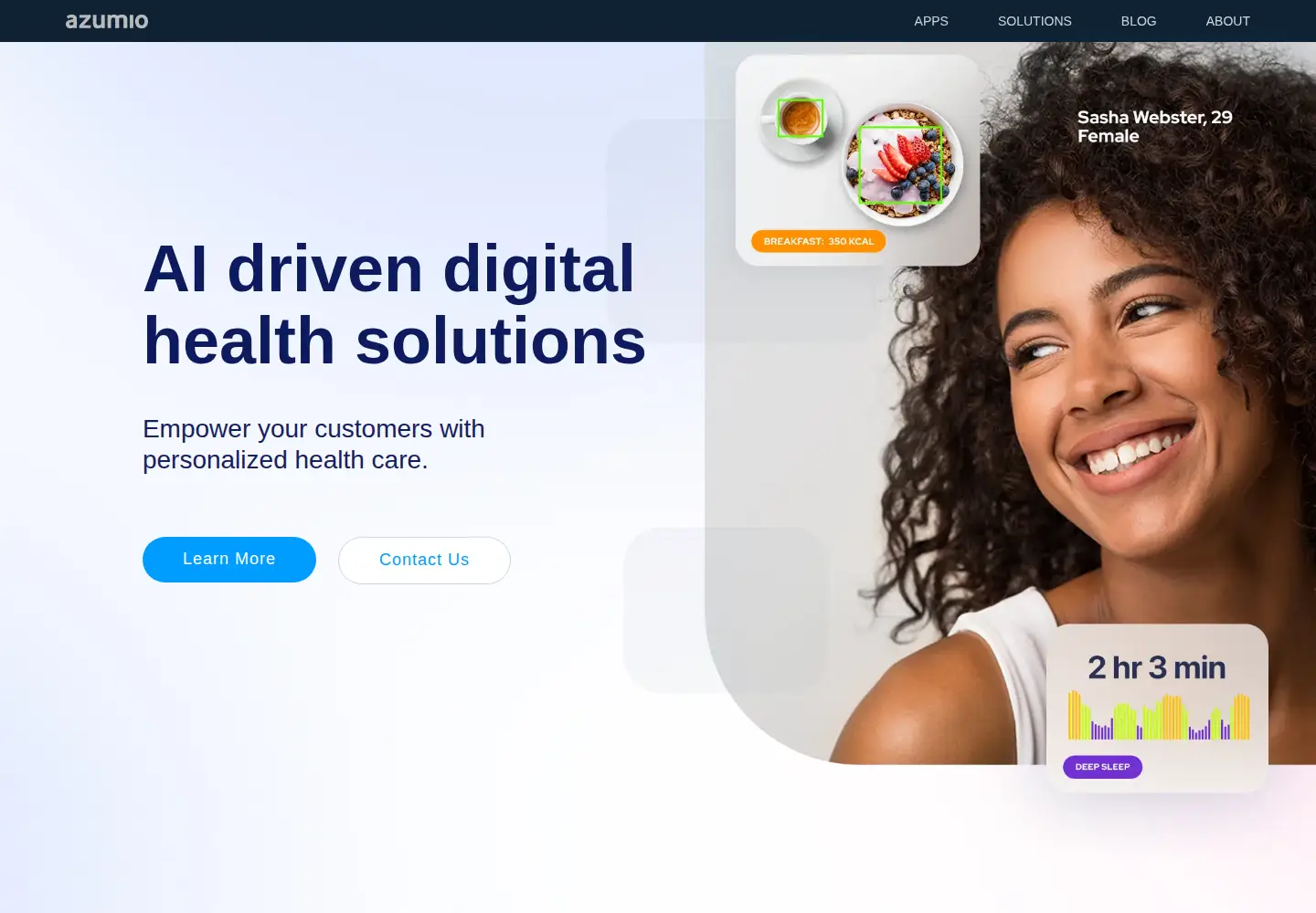 Screenshot of azumio.com