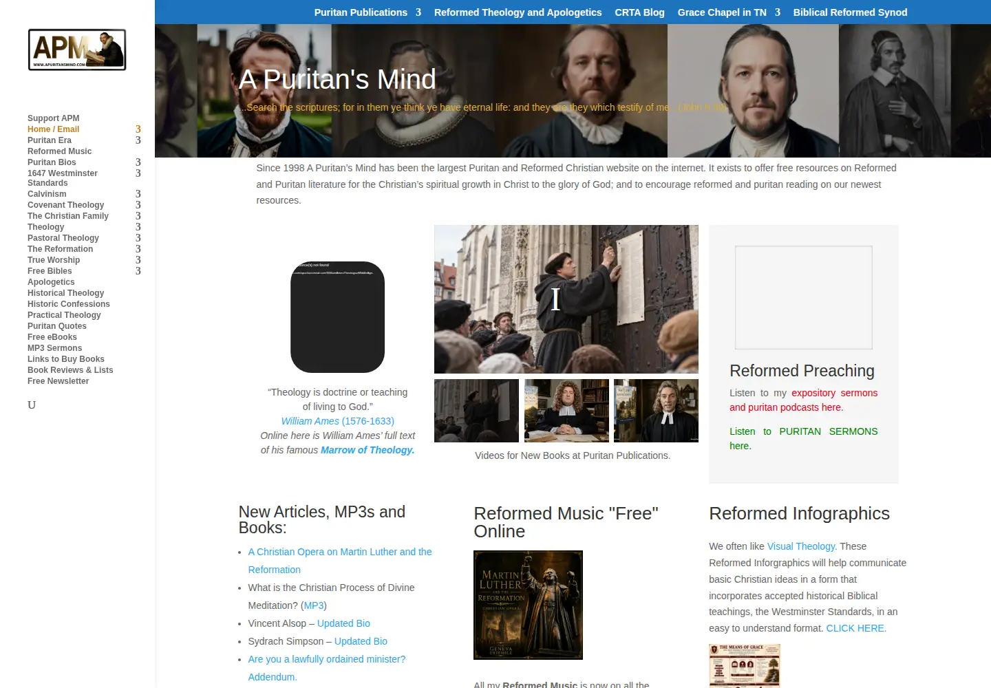 Screenshot of apuritansmind.com
