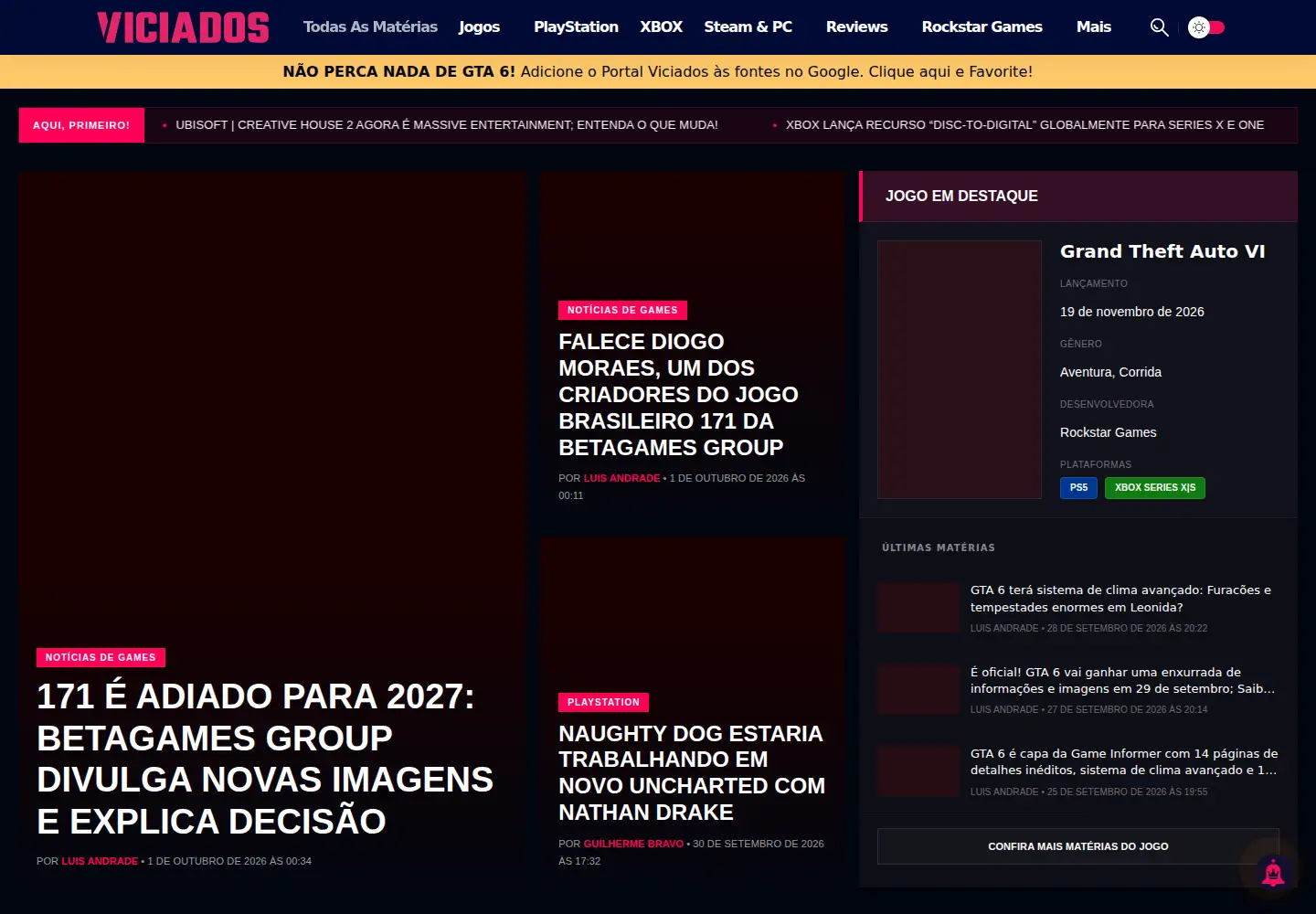 Screenshot of viciados.net