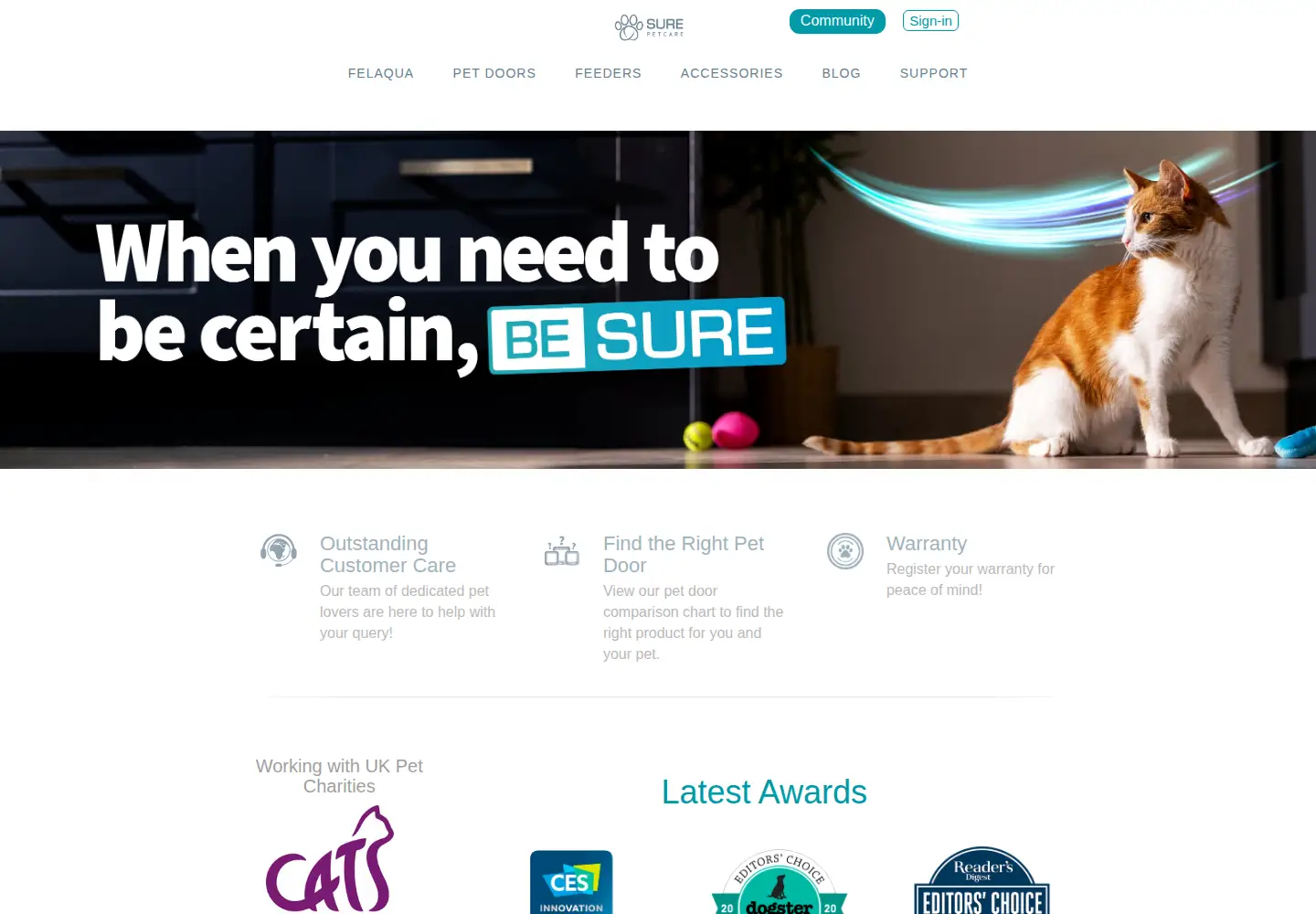 Screenshot of surepetcare.com