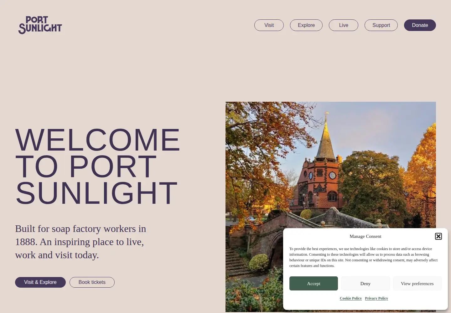 Screenshot of portsunlightvillage.com
