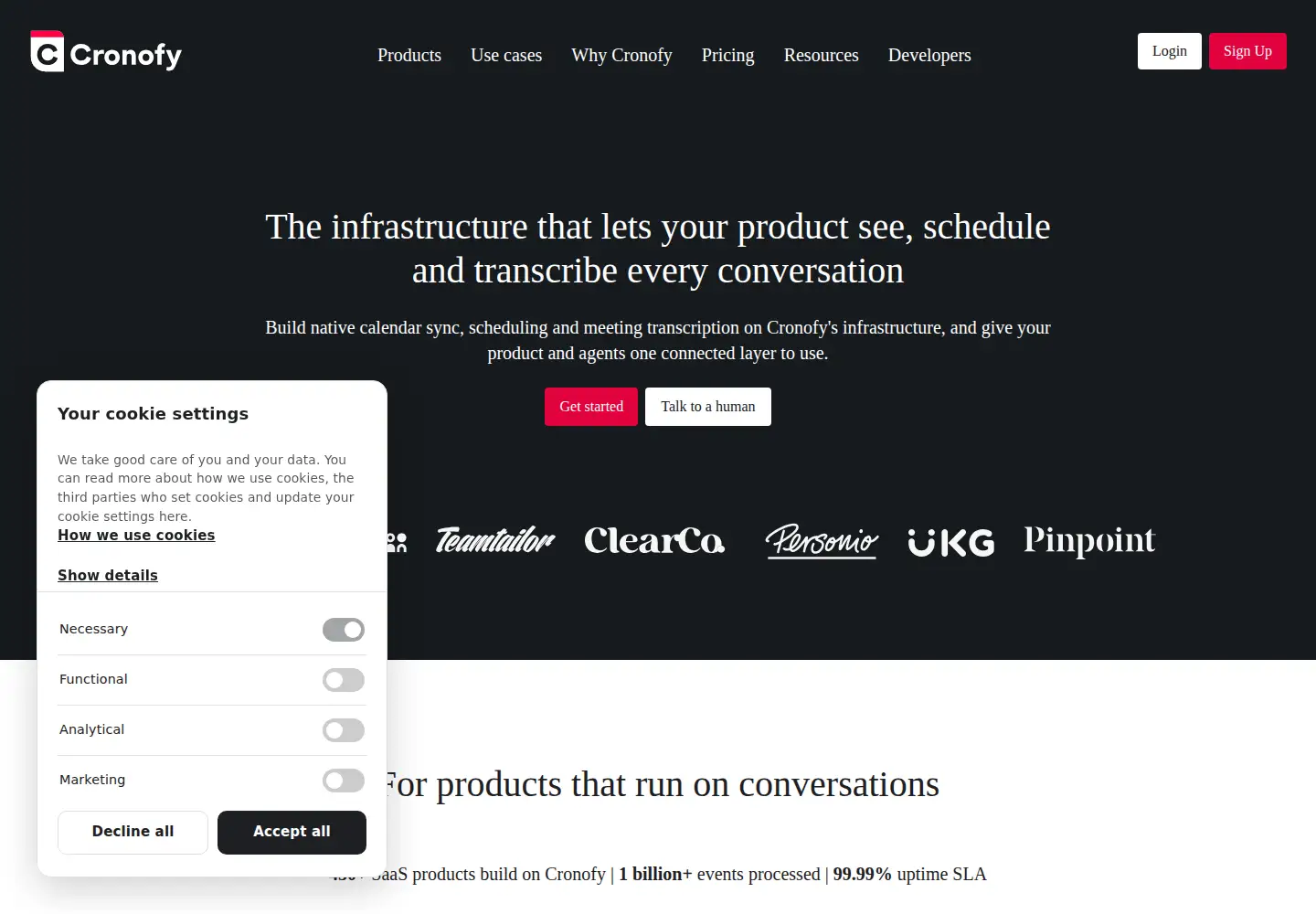 Screenshot of cronofy.com