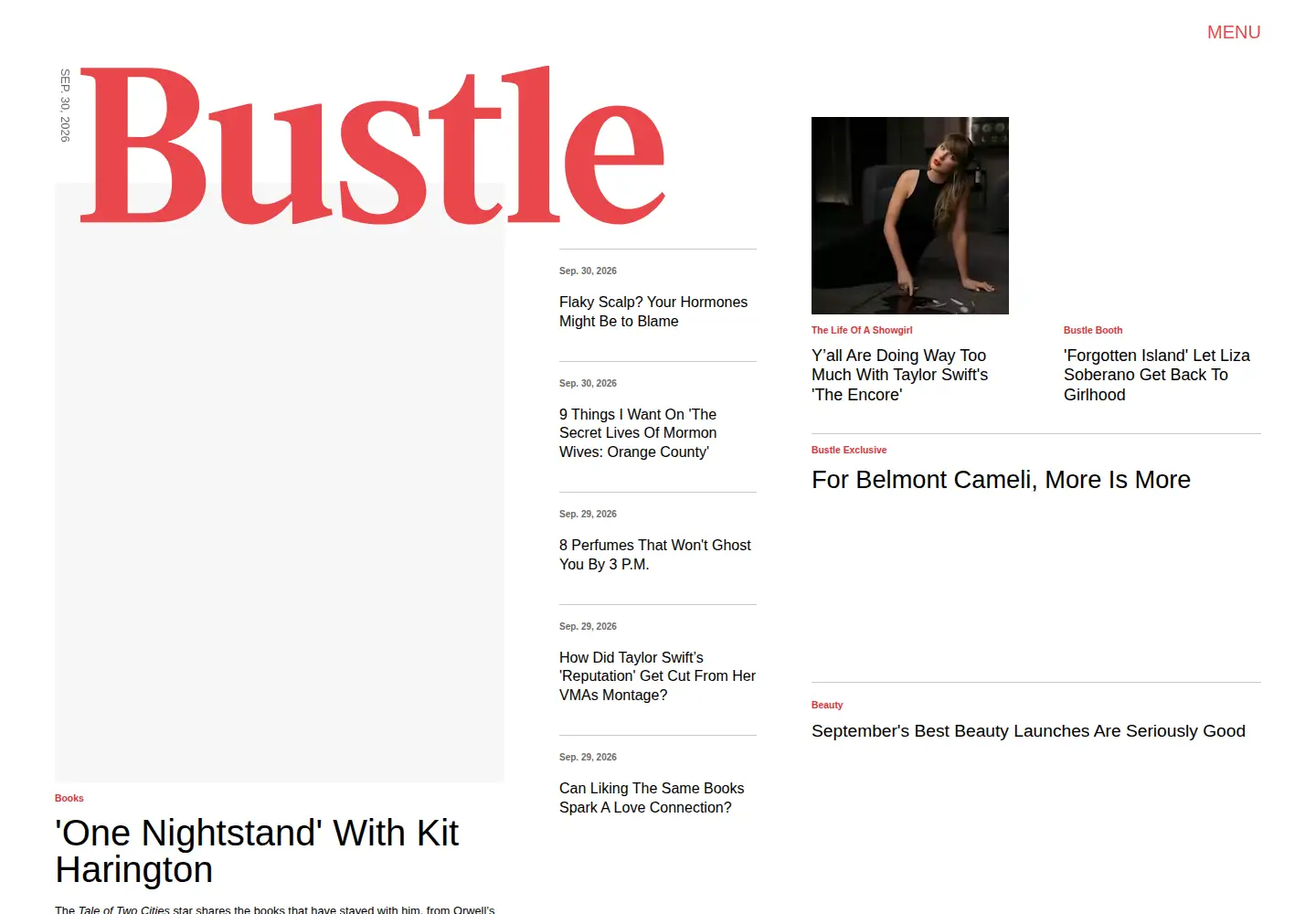 Screenshot of bustle.com