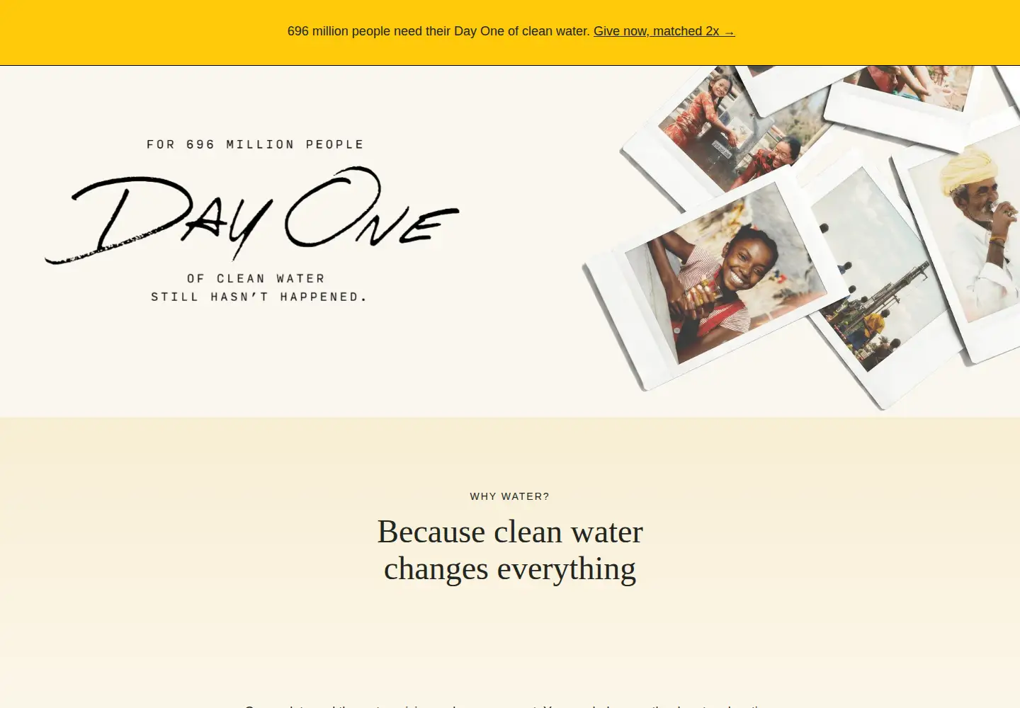 Screenshot of charitywater.org