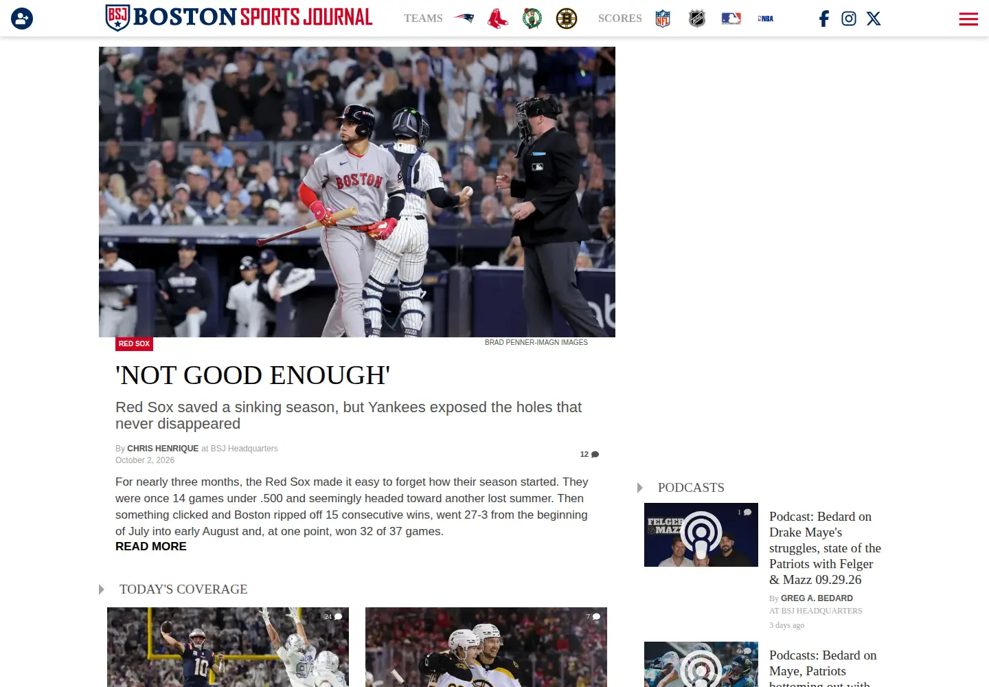 Screenshot of bostonsportsjournal.com