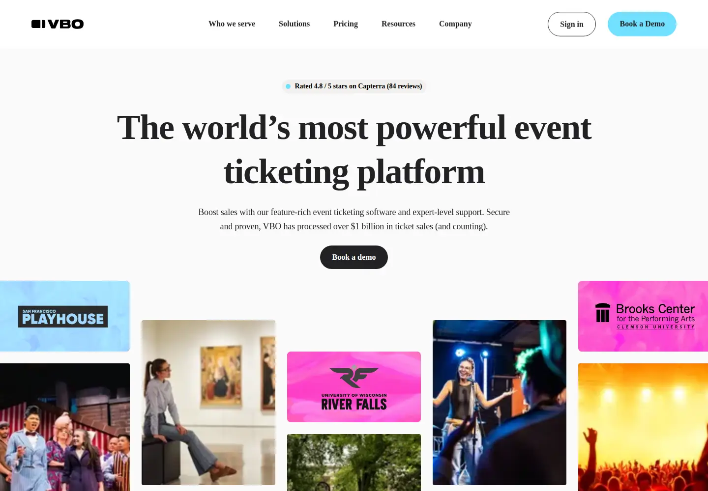 Screenshot of vbotickets.com