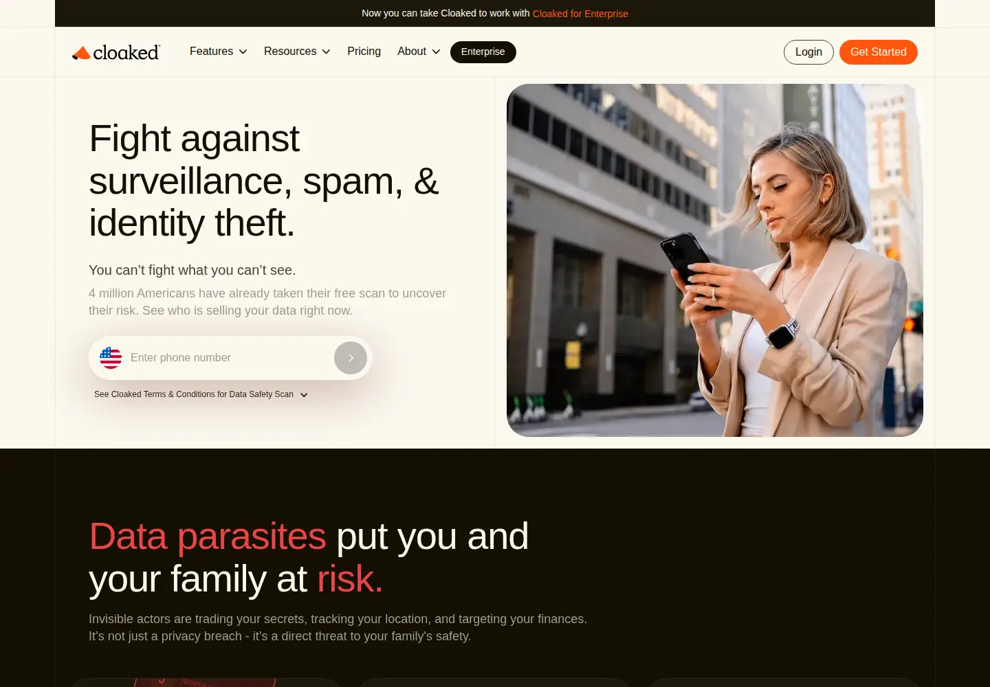 Screenshot of cloaked.com