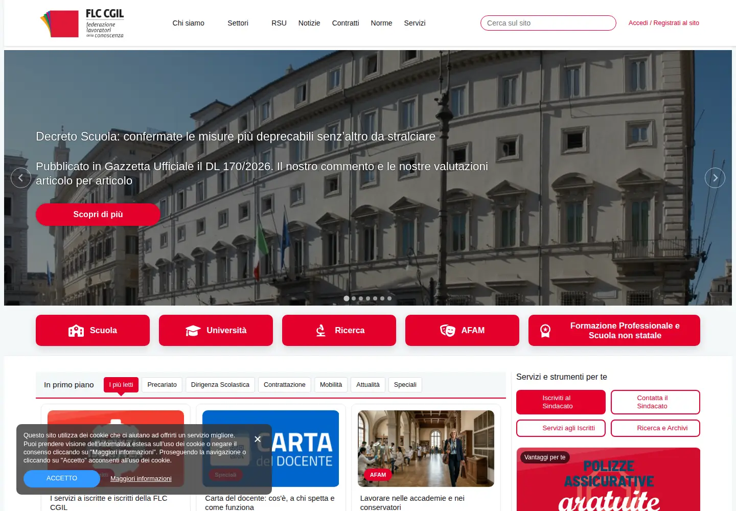 Screenshot of flcgil.it