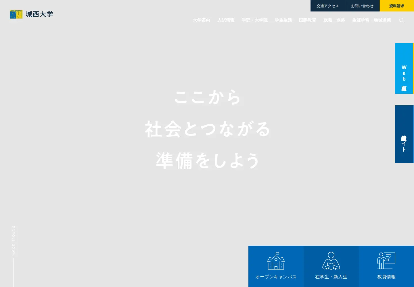 Screenshot of josai.ac.jp