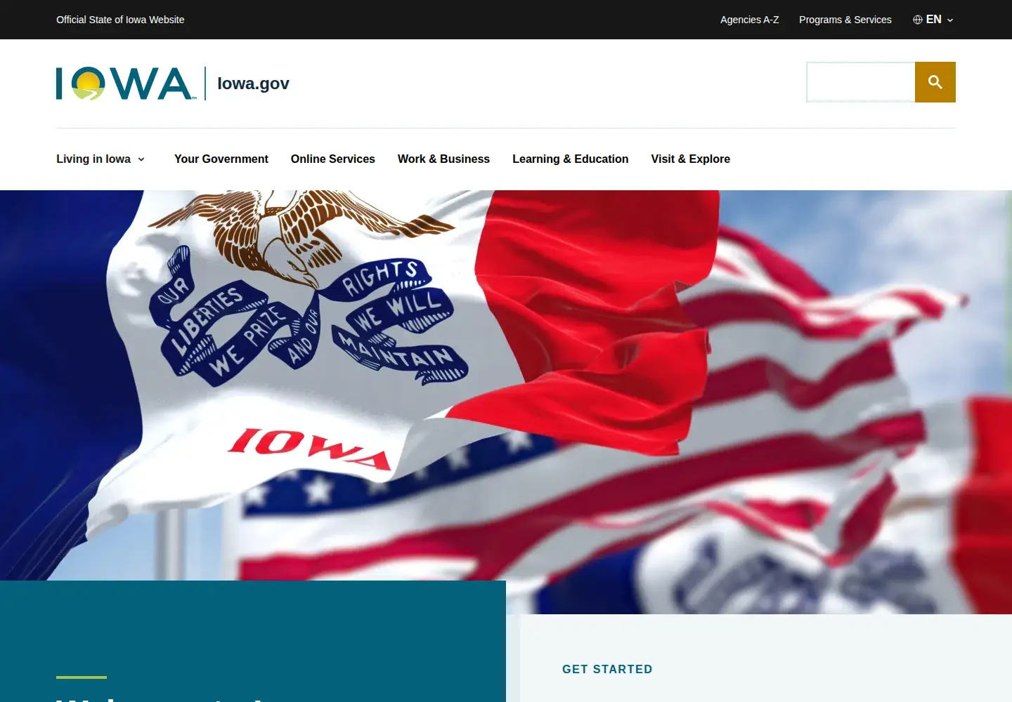 Screenshot of iowa.gov