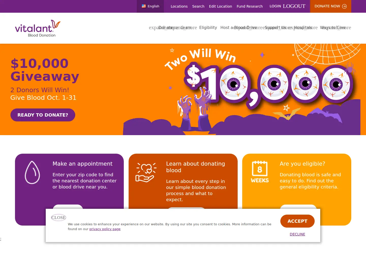 Screenshot of vitalant.org