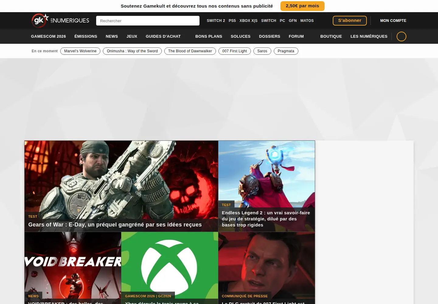 Screenshot of gamekult.com