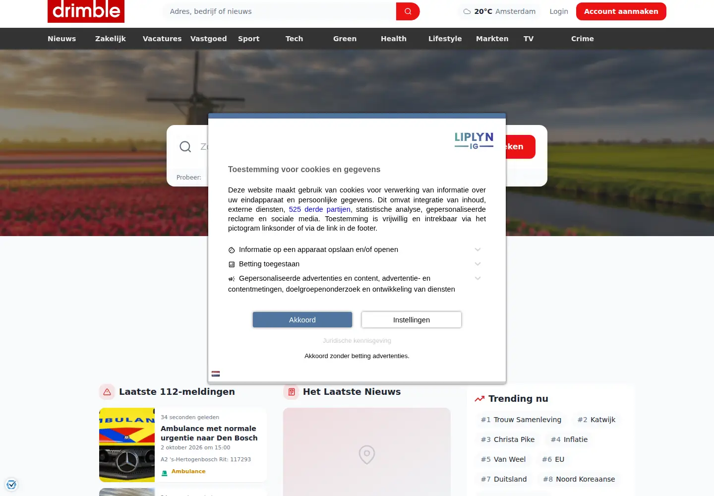 Screenshot of drimble.nl