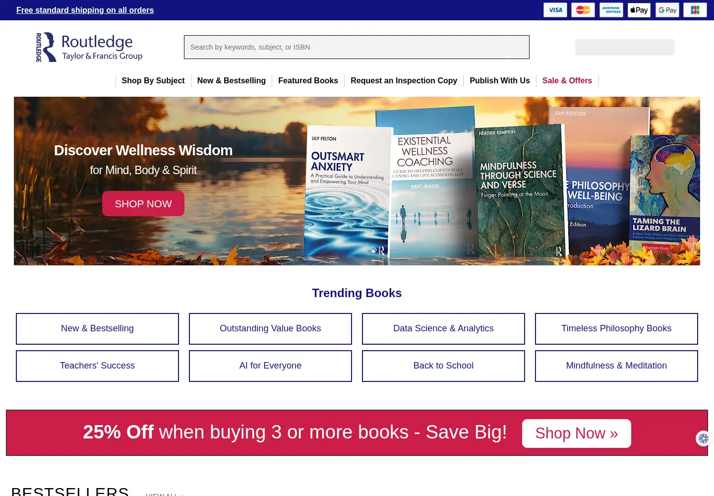 Screenshot of routledge.com