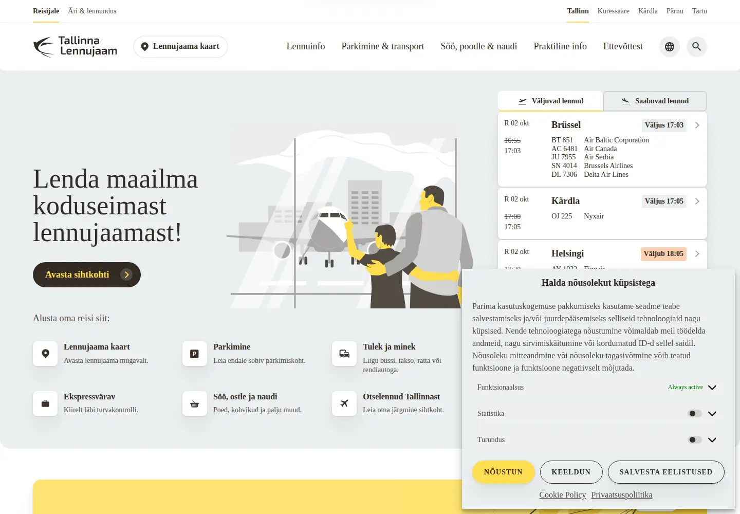 Screenshot of airport.ee
