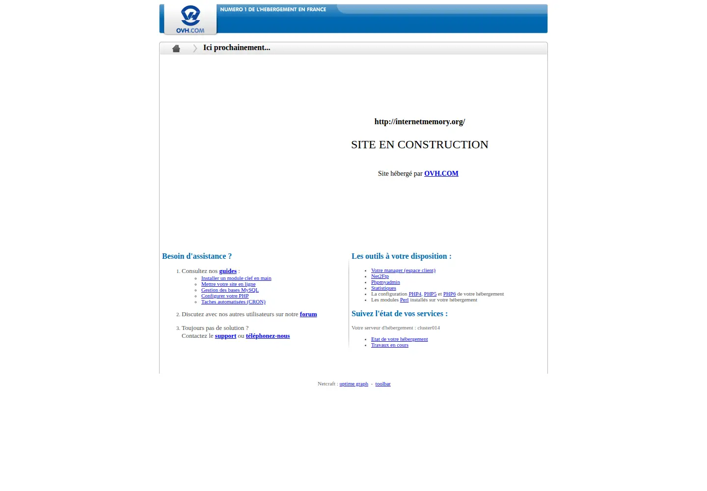Screenshot of internetmemory.org