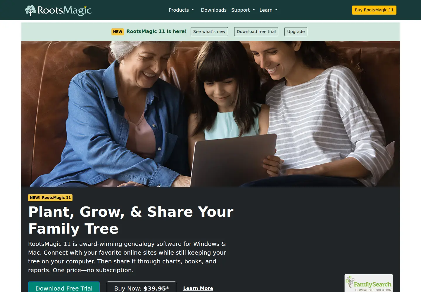 Screenshot of rootsmagic.com