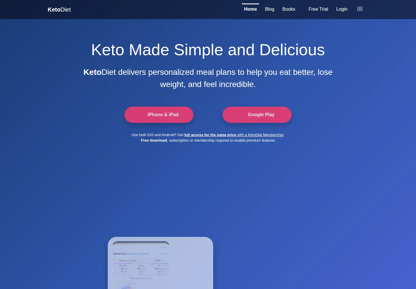 Screenshot of ketodietapp.com