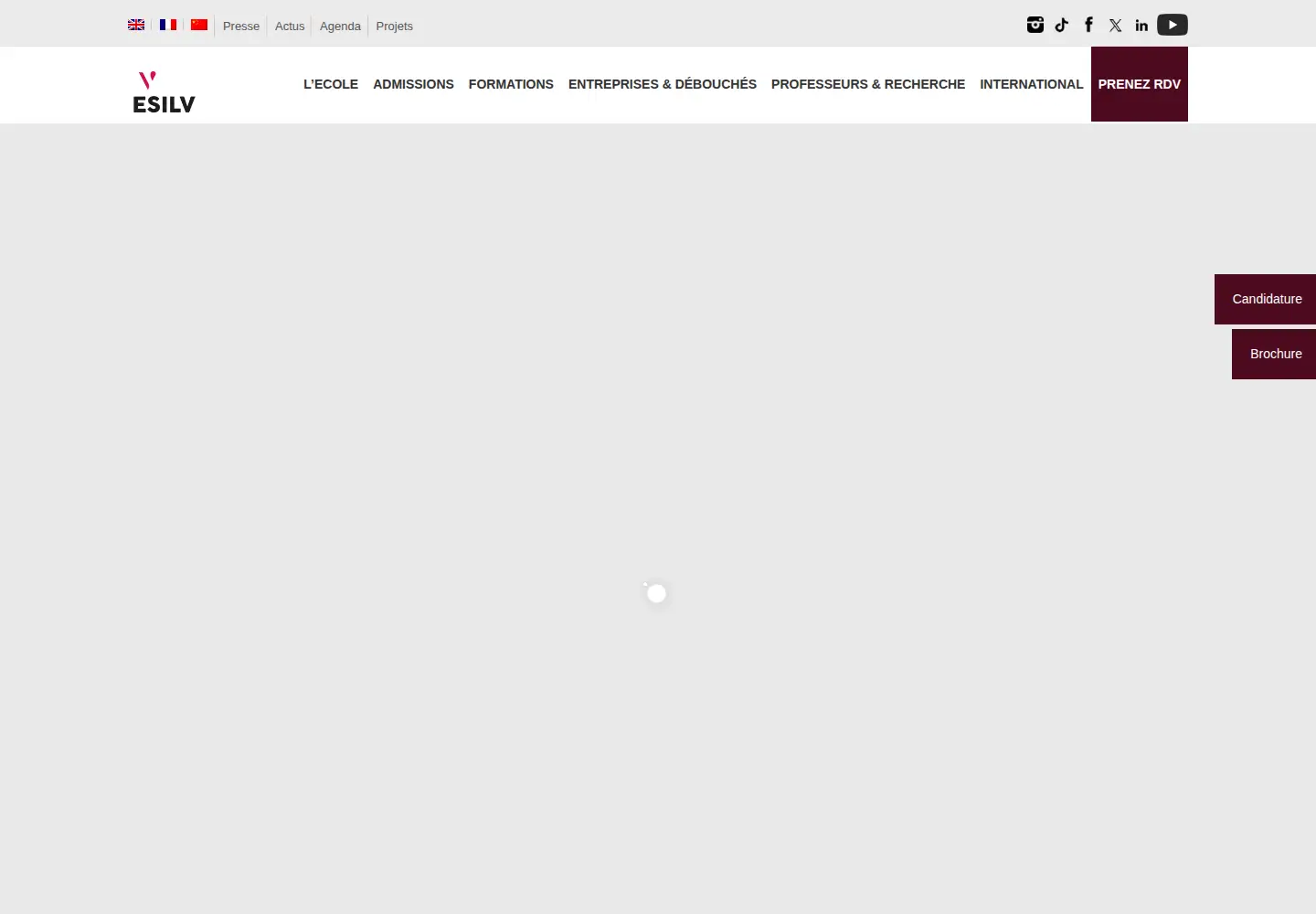 Screenshot of esilv.fr