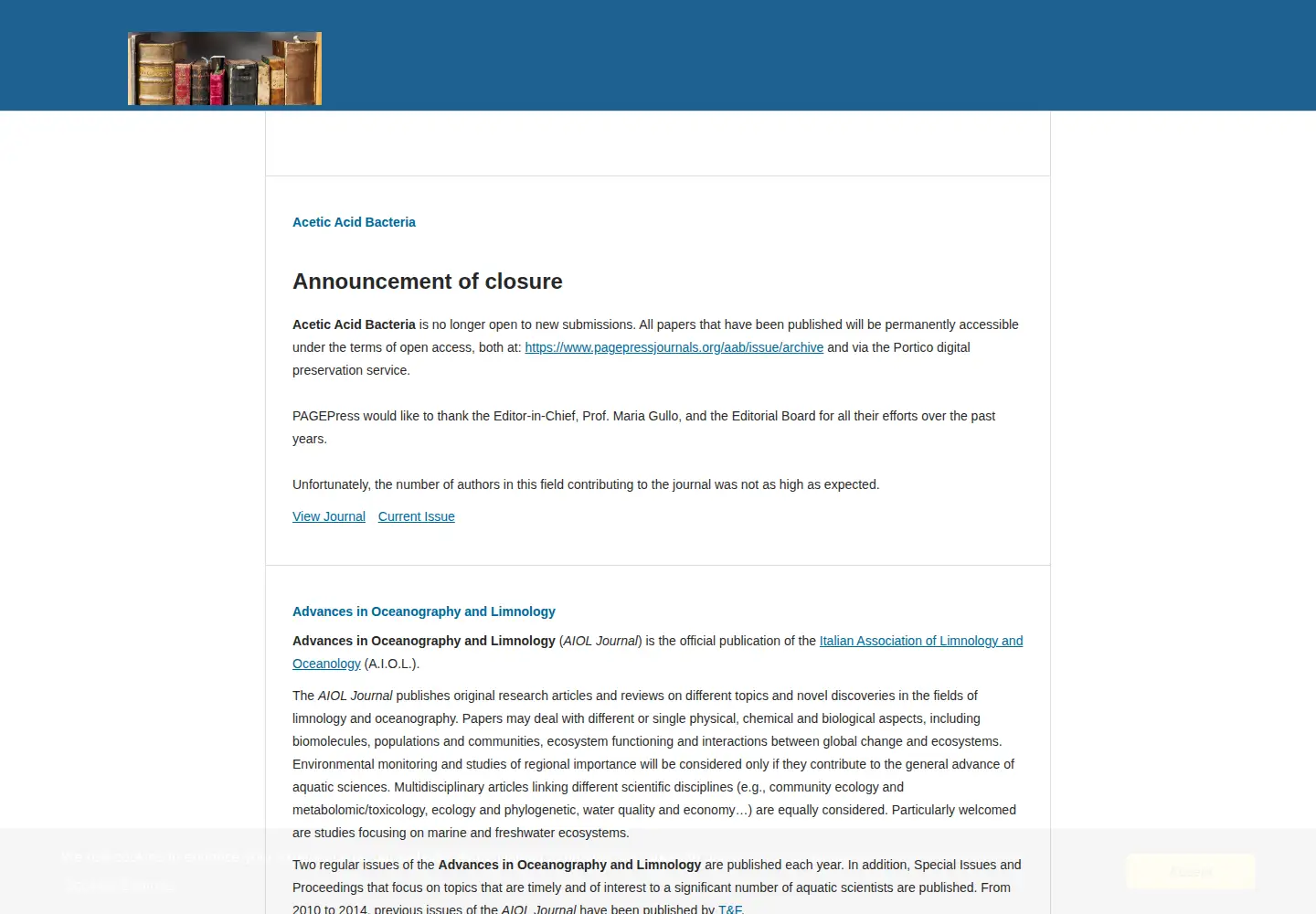 Screenshot of pagepressjournals.org