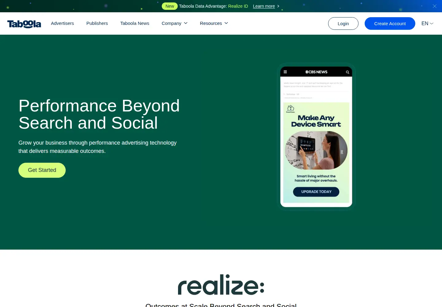 Screenshot of taboola.com