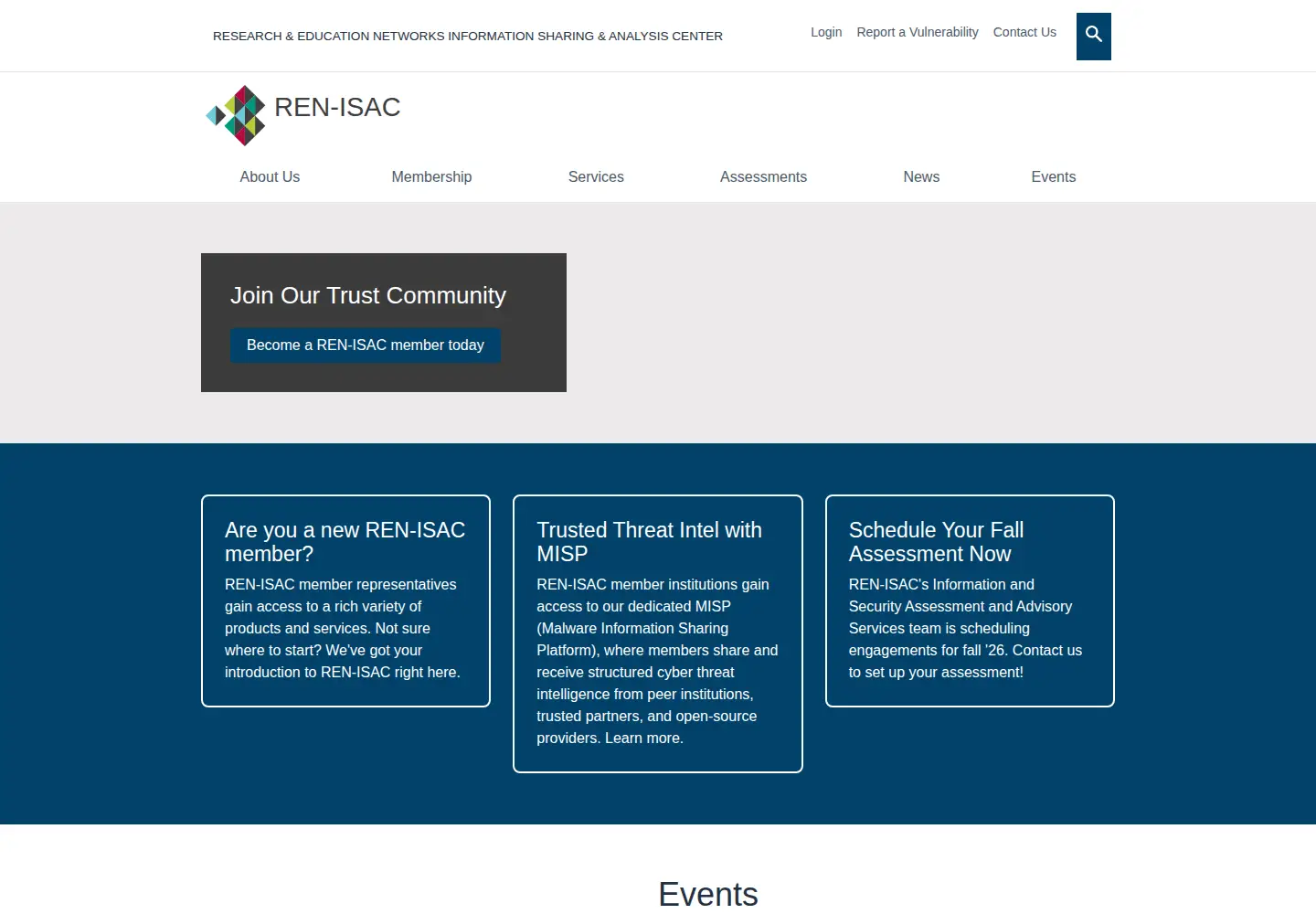 Screenshot of ren-isac.net
