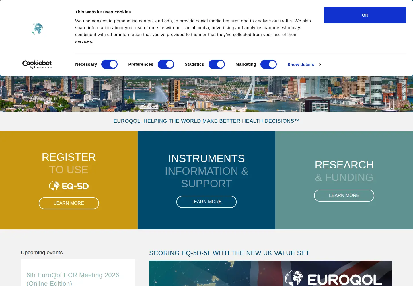 Screenshot of euroqol.org