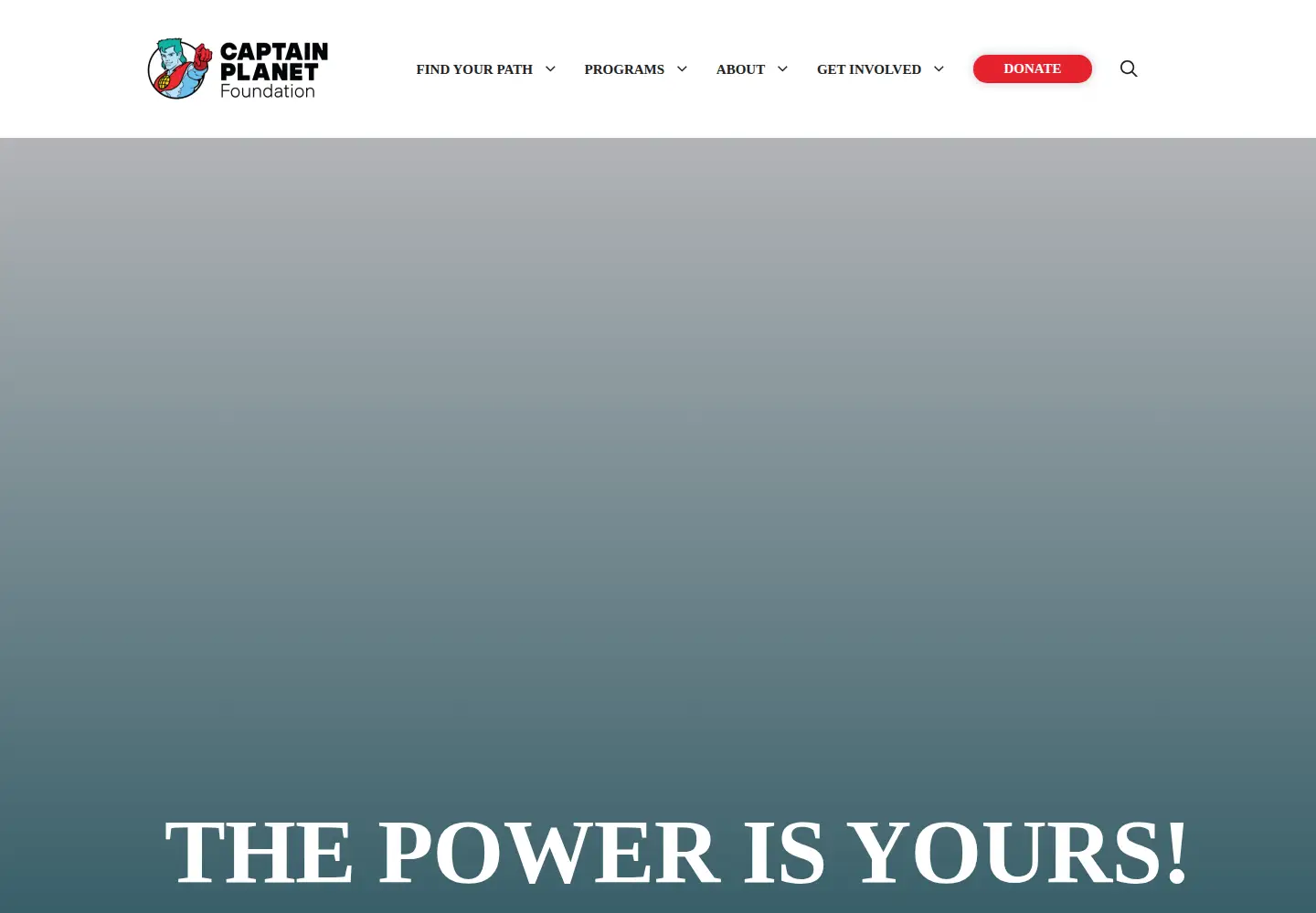 Screenshot of captainplanetfoundation.org