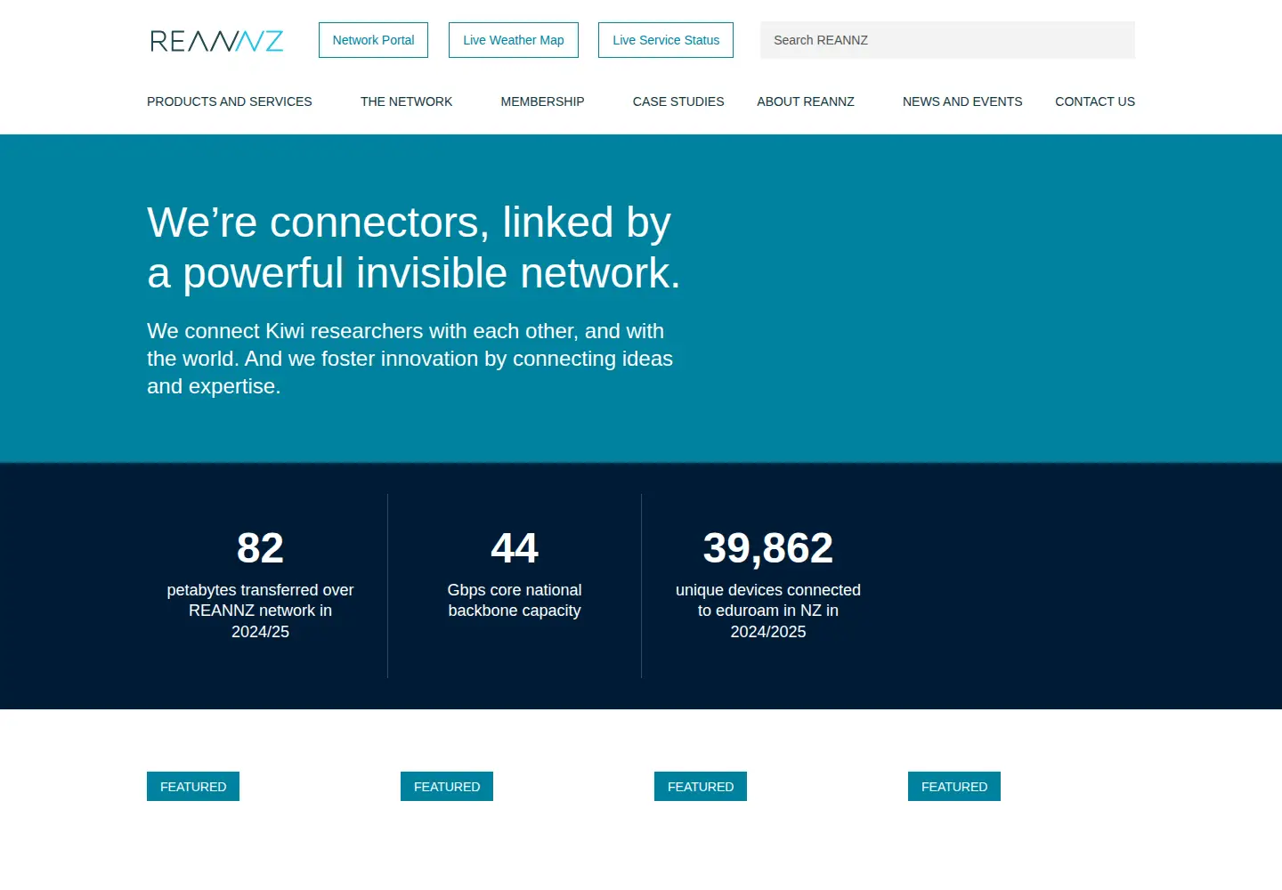 Screenshot of reannz.co.nz