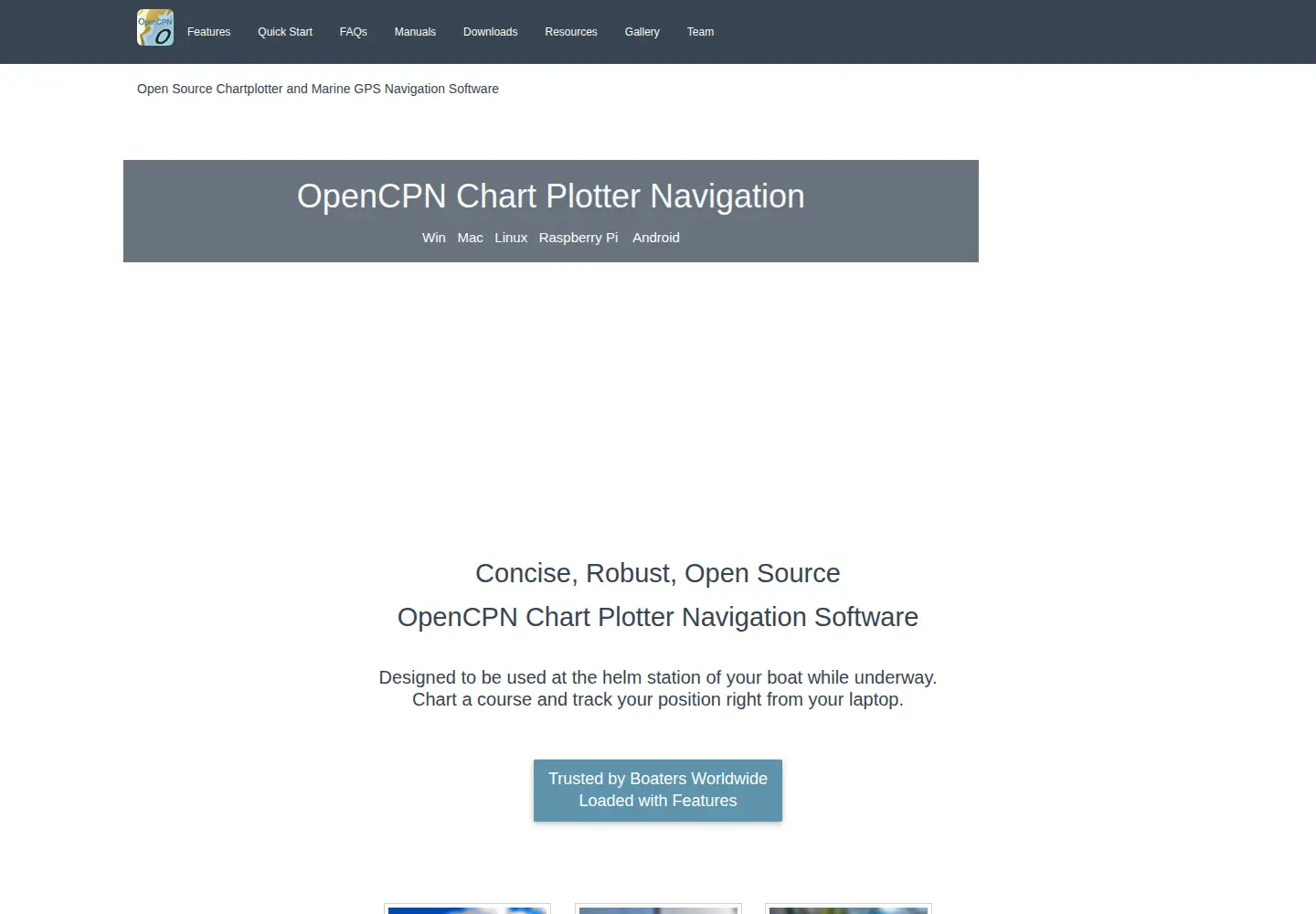 Screenshot of opencpn.org