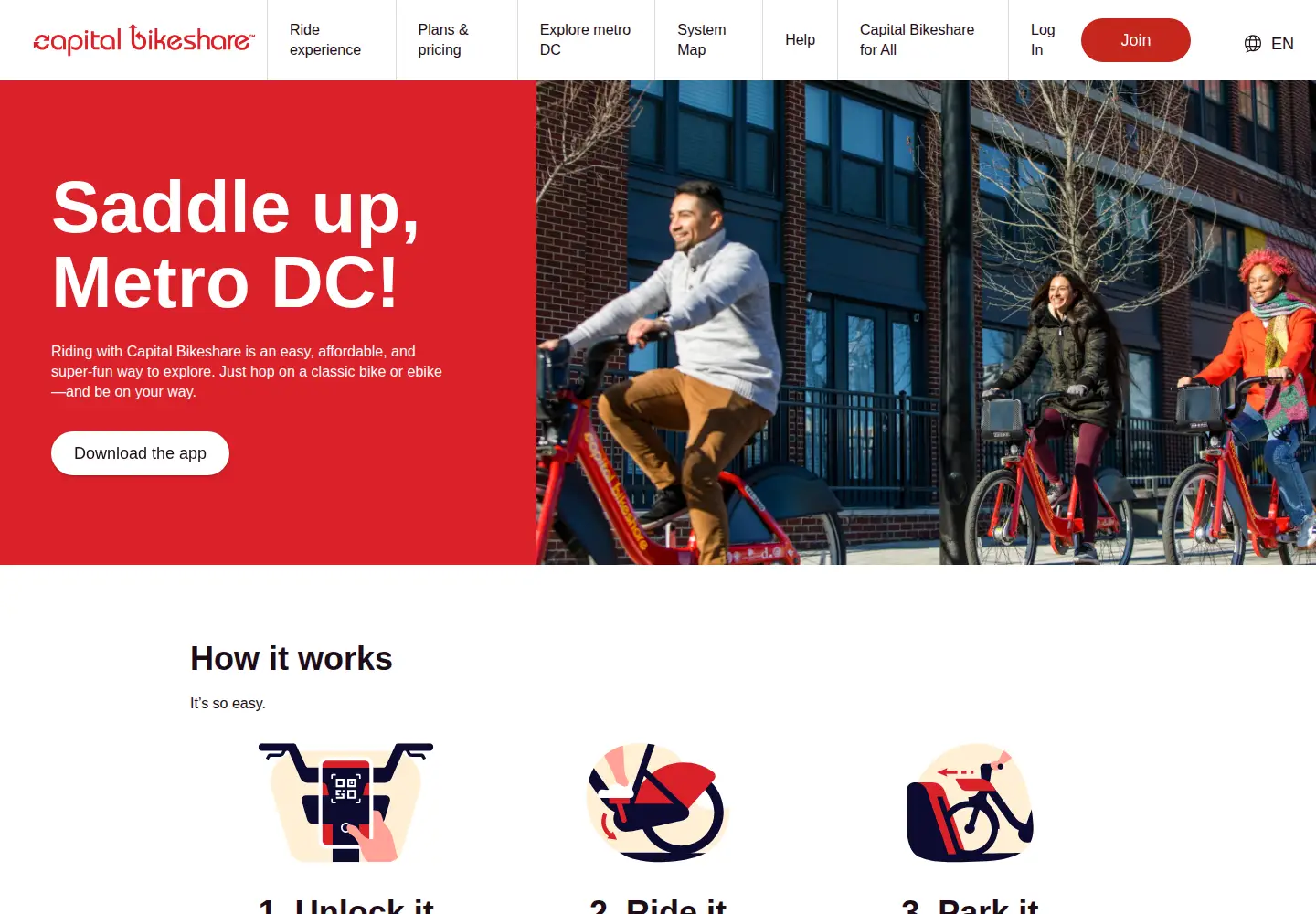 Screenshot of capitalbikeshare.com