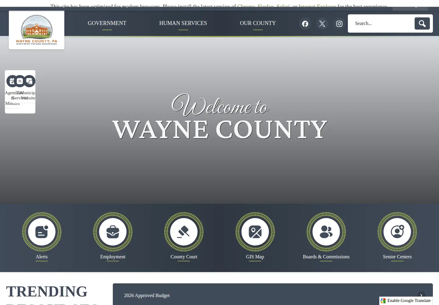Screenshot of waynecountypa.gov