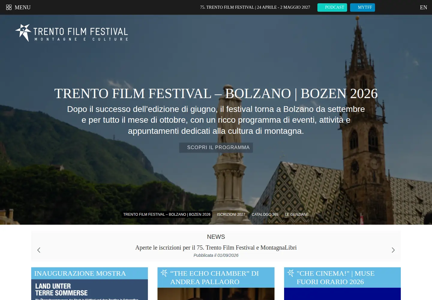 Screenshot of trentofestival.it