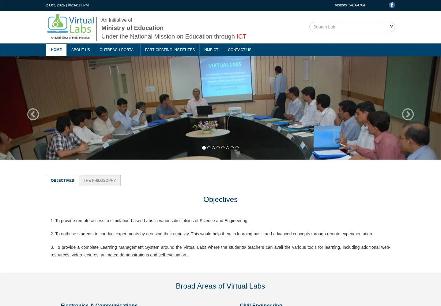 Screenshot of vlab.co.in