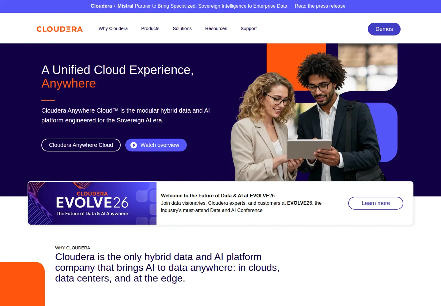 Screenshot of cloudera.com