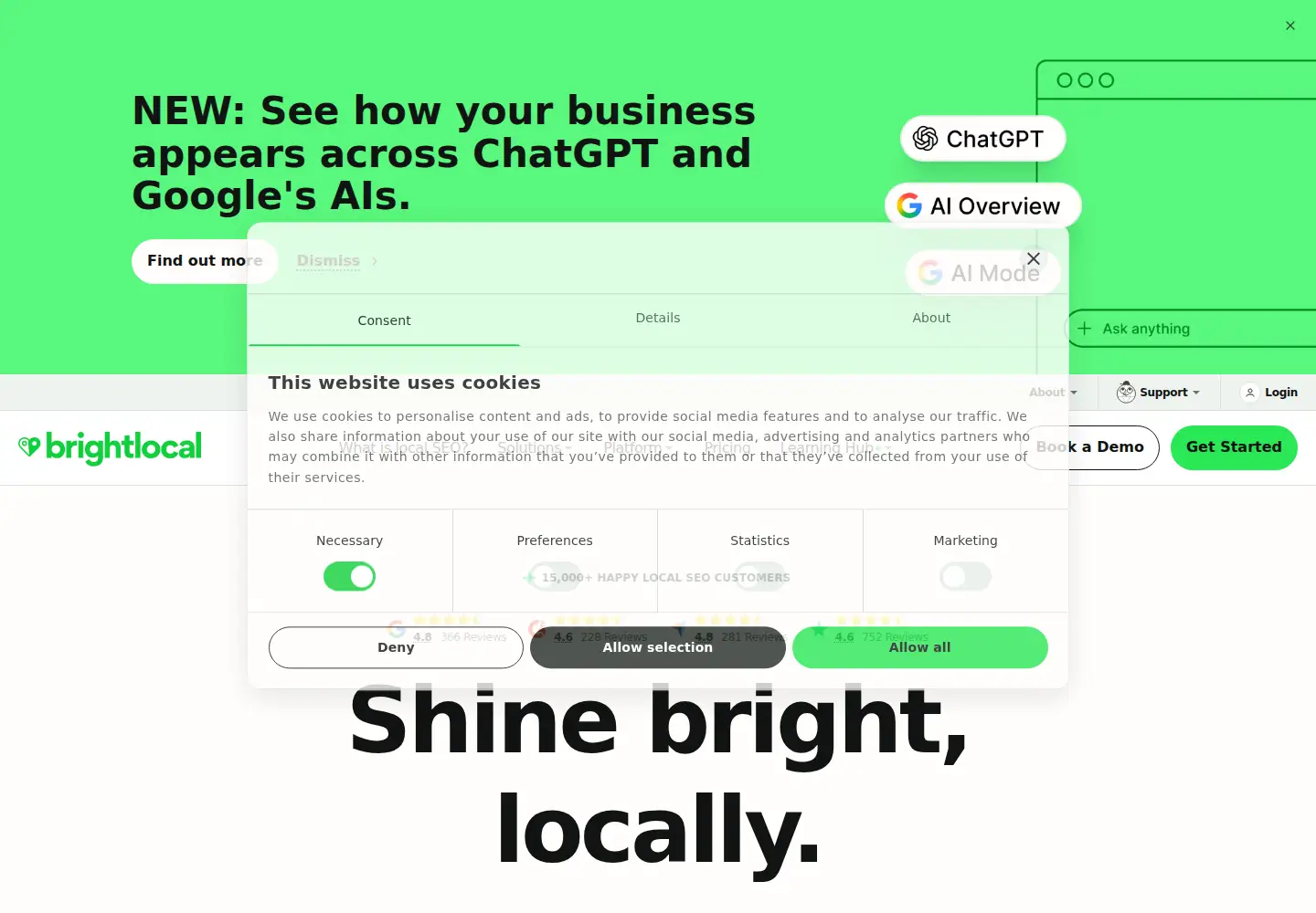 Screenshot of brightlocal.com
