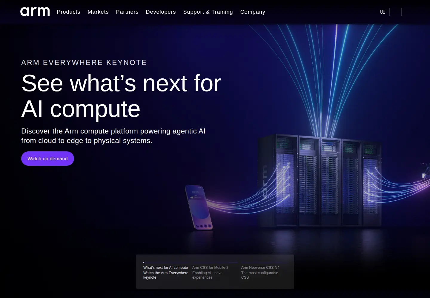 Screenshot of arm.com