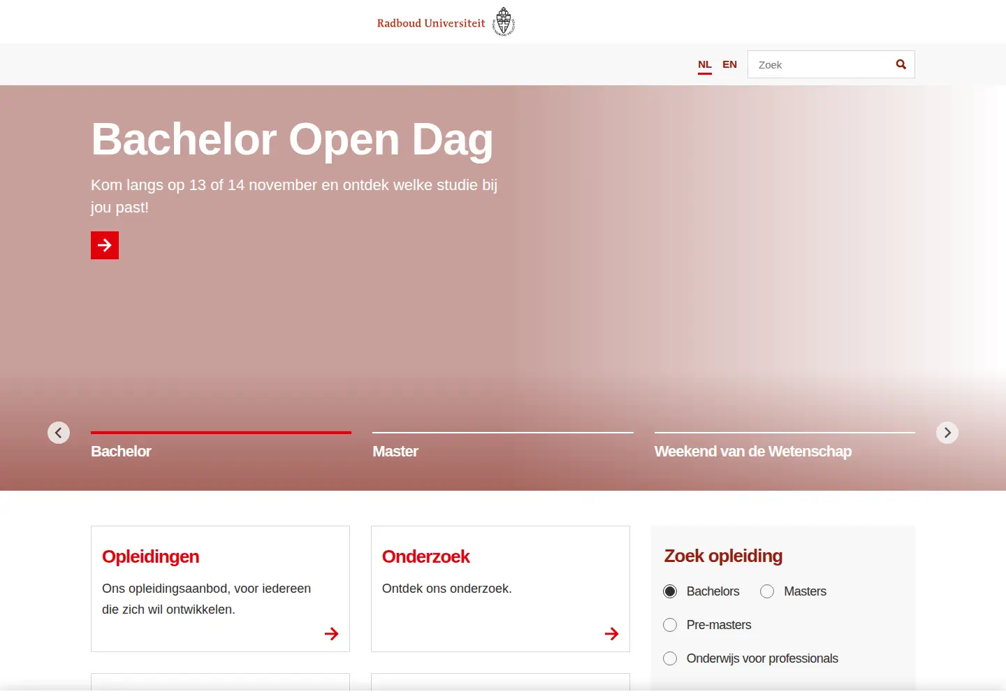 Screenshot of ru.nl