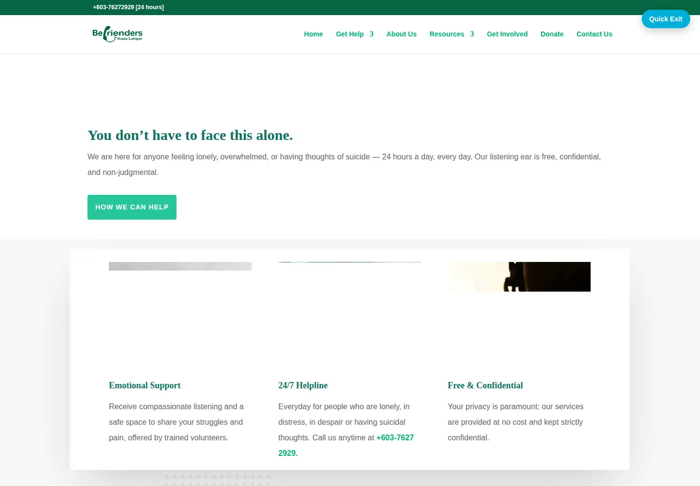 Screenshot of befrienders.org.my
