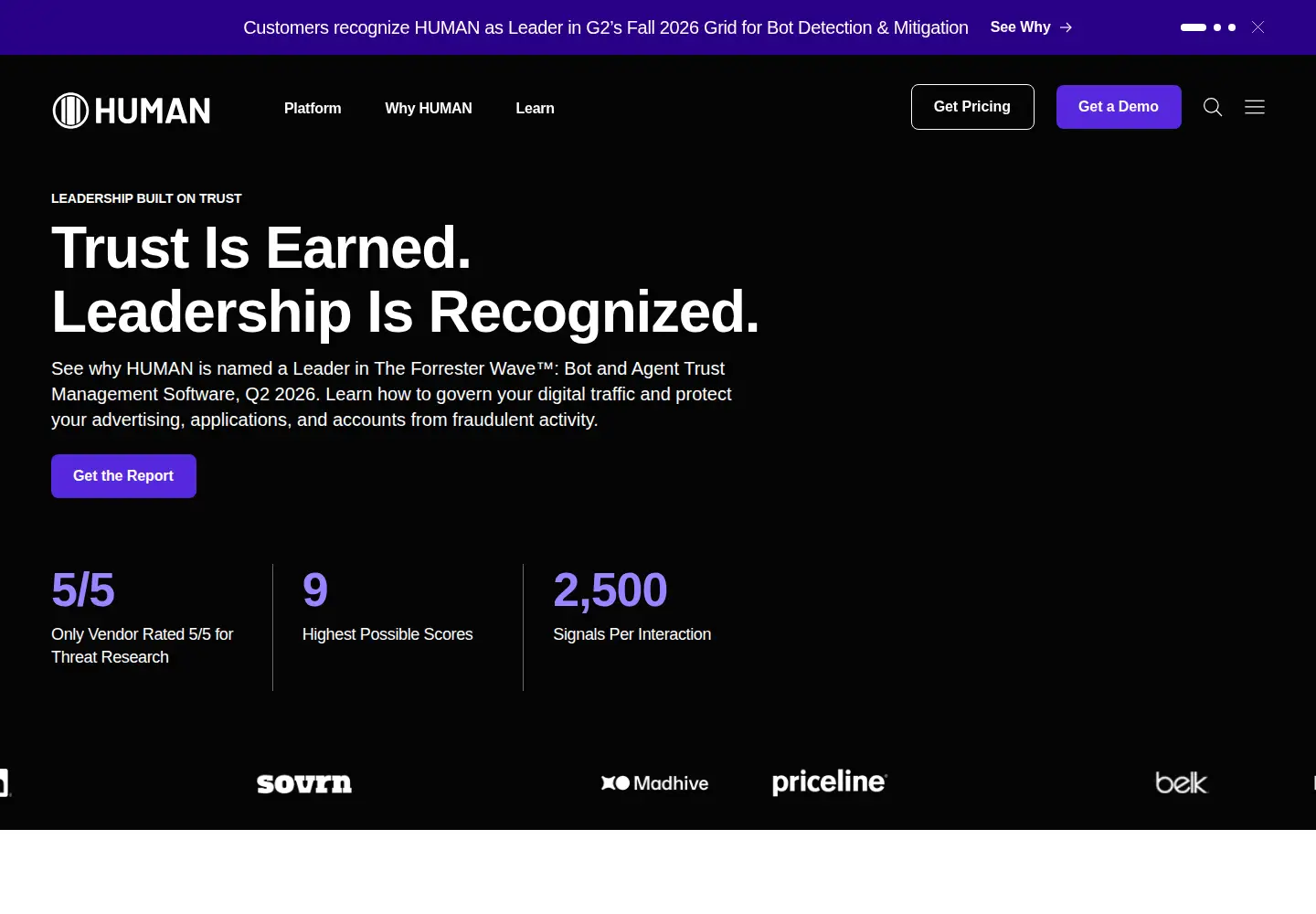 Screenshot of humansecurity.com