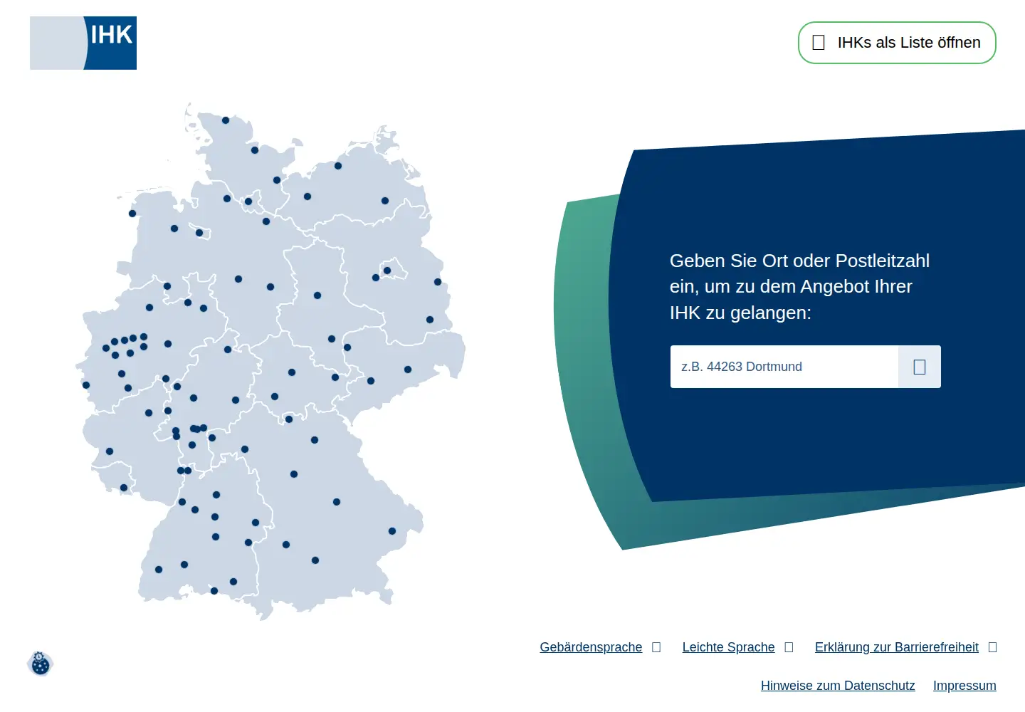 Screenshot of ihk.de